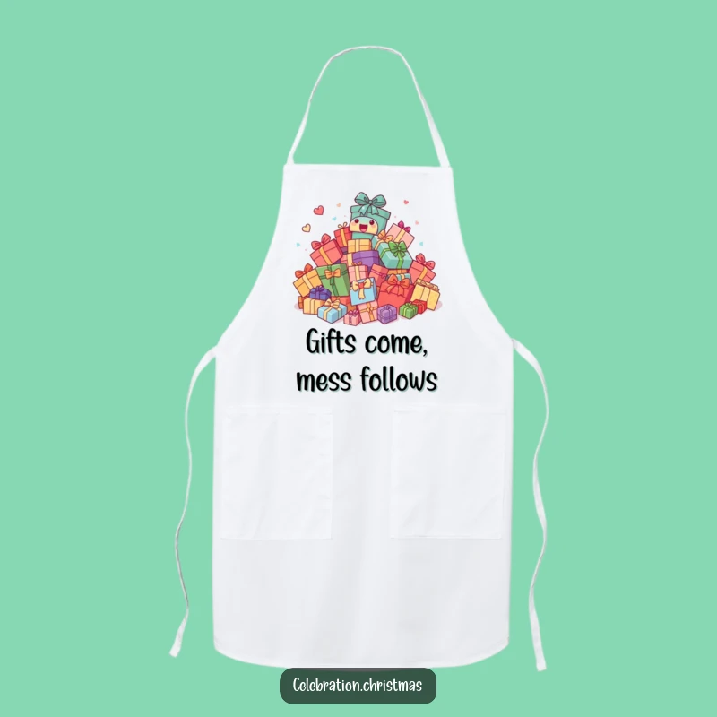 Funny Apron: Present Pile Chef's Wear, Comical Gift for Kitchen Fun