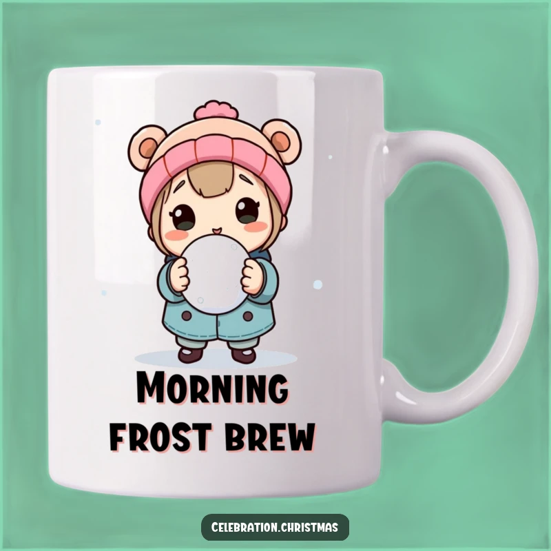 Funny Snowball Fight Mug: Get Ready for Winter Fun with this Playful Character