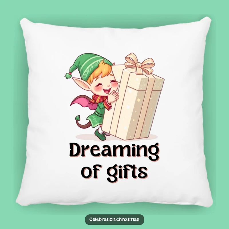 Funny Elf Wrapping Gift Pillow: Cozy Up with Holiday Joy