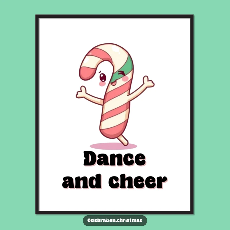 Funny Dancing Candy Cane Digital Art - Festive Holiday Decor - Funny Gift