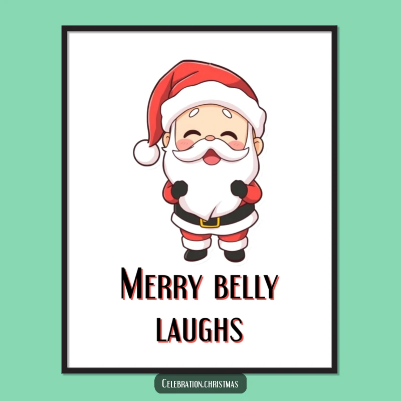 Funny Santa Laughing Digital Art: Festive Joy for Your Walls