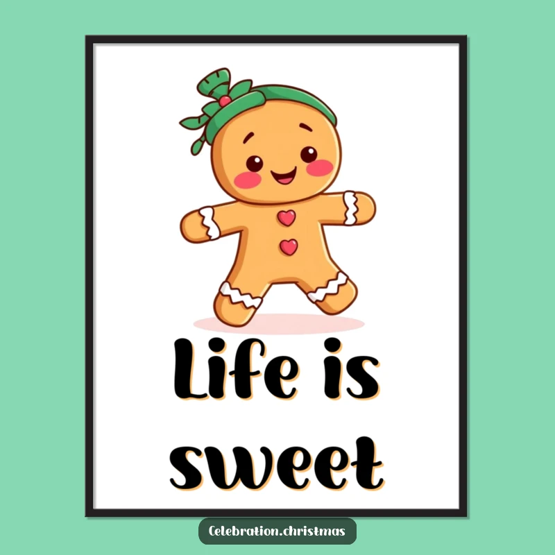 Funny Gingerbread Jig Poster - Festive Holiday Wall Art Gift