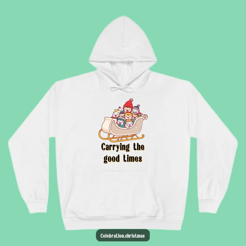 Funny Laughing Sleigh Hoodie: Cozy Up with Holiday Cheer and Merry Characters