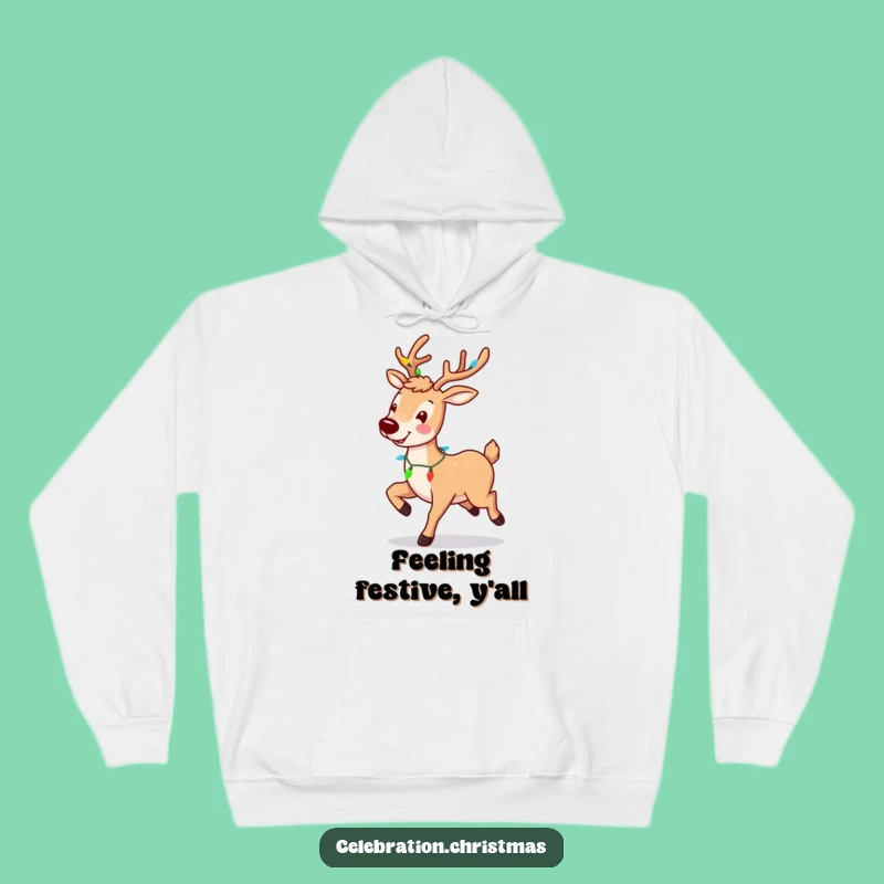 Cozy Funny Reindeer Prancing Hoodie - Warm Holiday Spirit Apparel