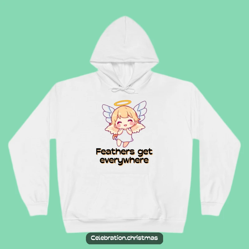 Cozy Funny Angel Wings Flapping Hoodie - Warm & Hilarious Heavenly Gift