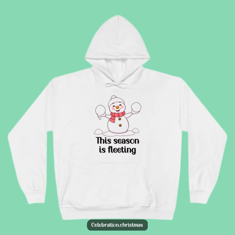 Funny Hoodie: Melting Snowman Juggler Sweatshirt, Cozy Winter Laugh Gift