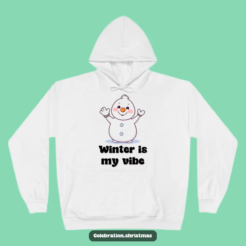 Cozy Funny Snowman Waving Hoodie - Your Go-To Winter Comfort Gift