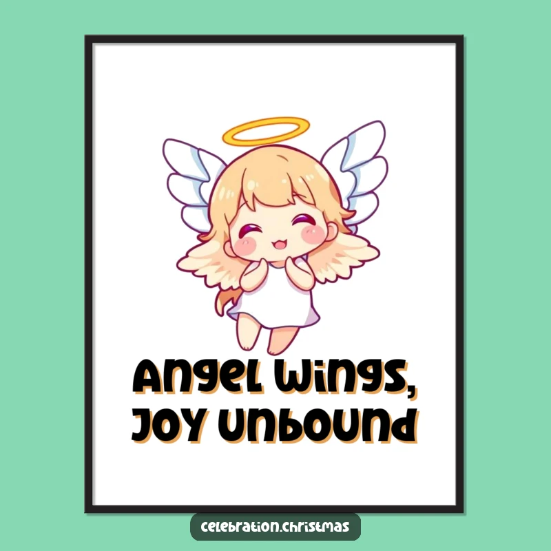 Free Printable Angel Wall Art: Funny Flappy Wings Downloadable Art for Walls