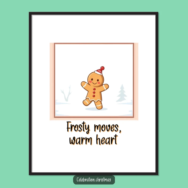Funny Free Printable Gingerbread Cookie Wall Art - Whimsical Downloadable Decor