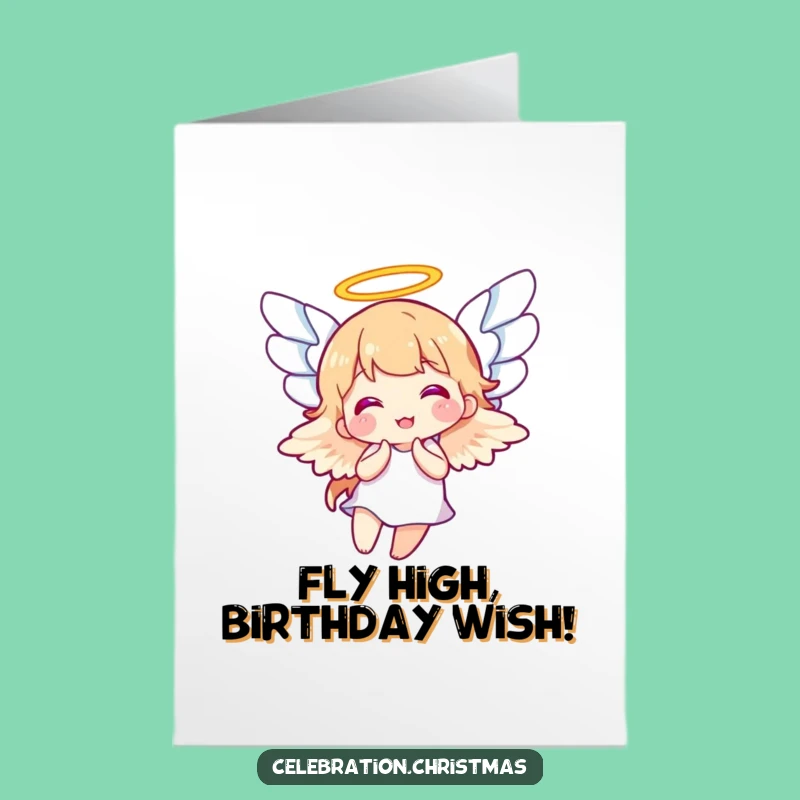Free Printable Angel Birthday Card: Funny Flappy Wings Downloadable Gift