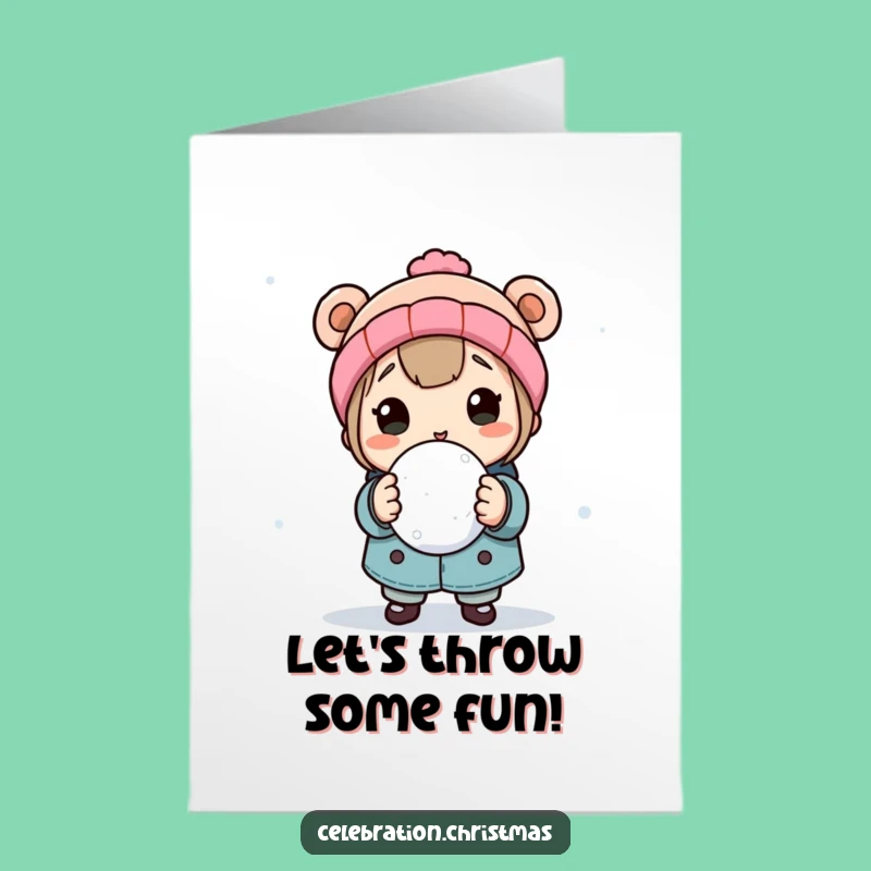 Snowball Fight Birthday Card: Free Printable & Fun Winter Birthday Greeting