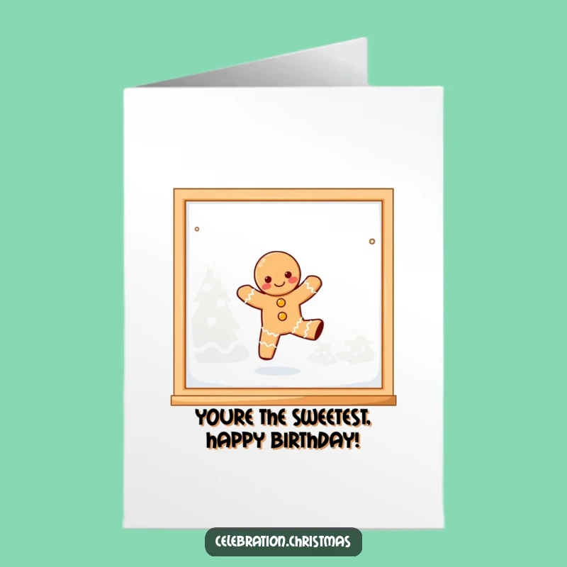 Free Printable Birthday Card: Dancing Gingerbread Fun - Sweet Downloadable Gift