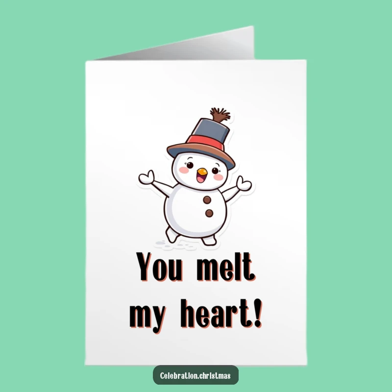 Free Printable Snowman Congrats Card: Funny Waddle Downloadable