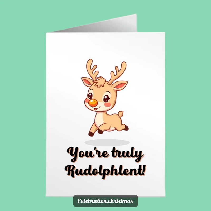 Bright Free Printable Congrats Card: Prancing Reindeer DLX, A Shining Downloadable Gift