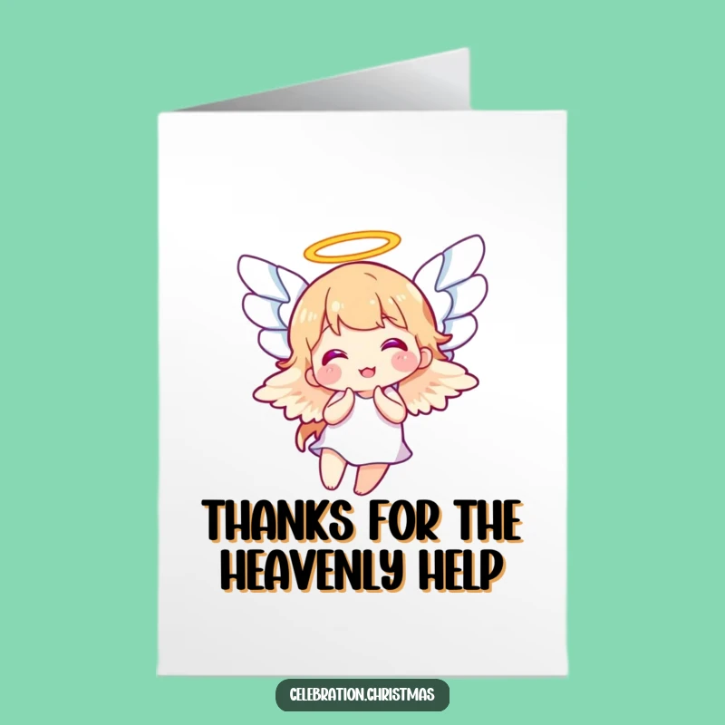 Free Printable Angel Thank You Card: Funny Wings Downloadable Gift of Gratitude