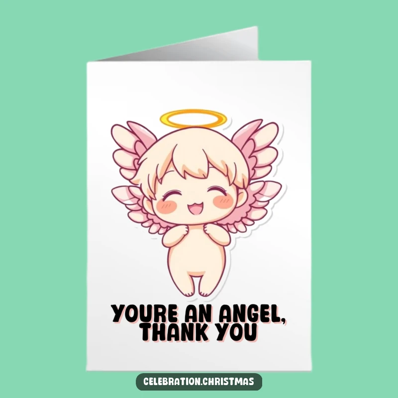 Free Printable Angel Thank You Card: Joyful Wings Downloadable