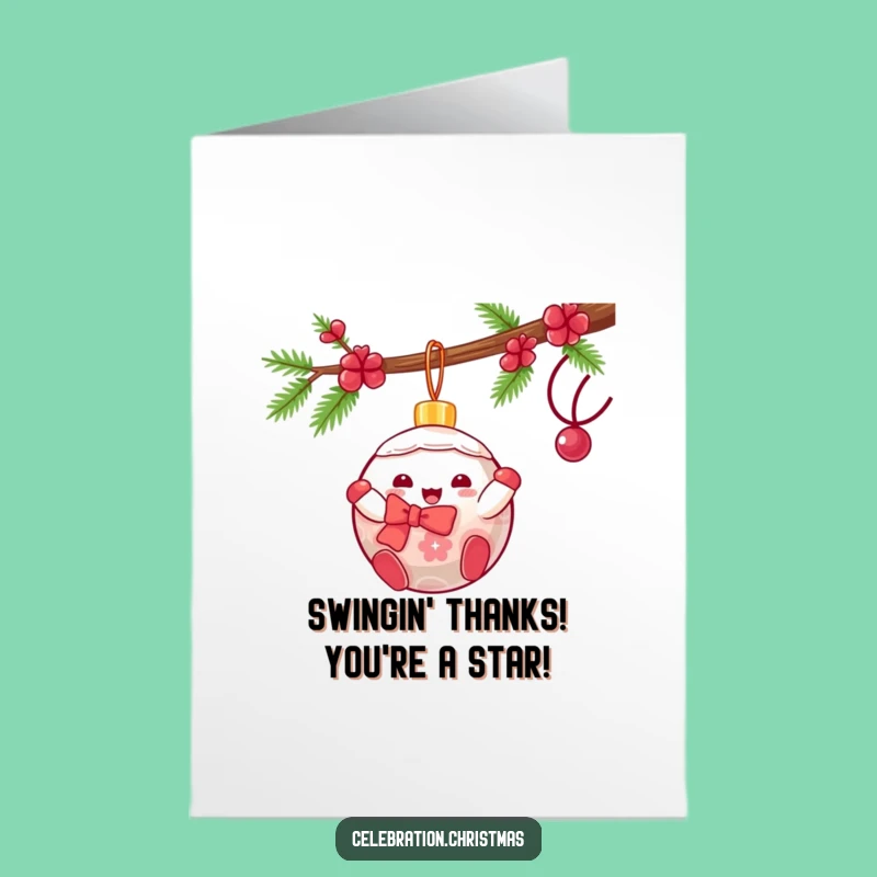 Free Printable Ornament Thank You Card: Funny Swing