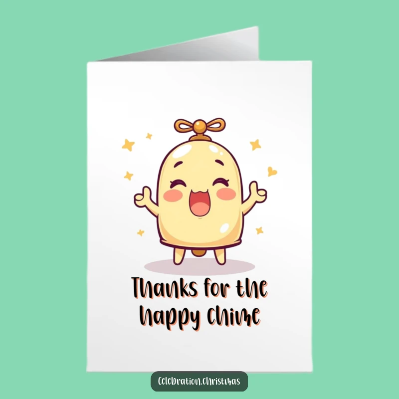 Free Printable Thank You Bell Card: Merry Ringing Downloadable Gratitude