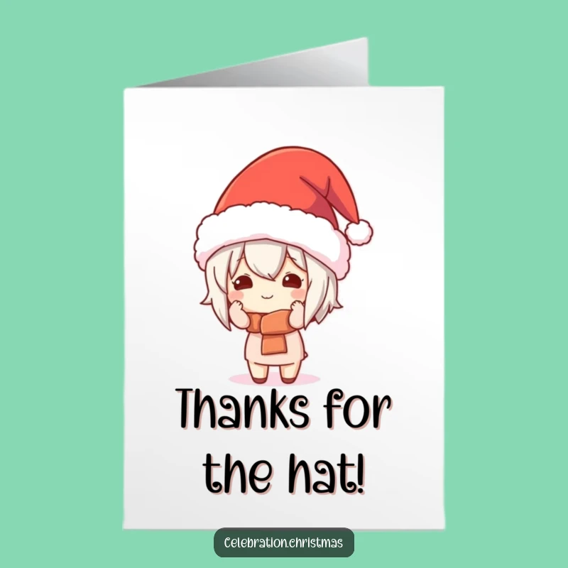 Free Printable Thank You Card: Funny Kawaii Hat, Express Gratitude with Humor