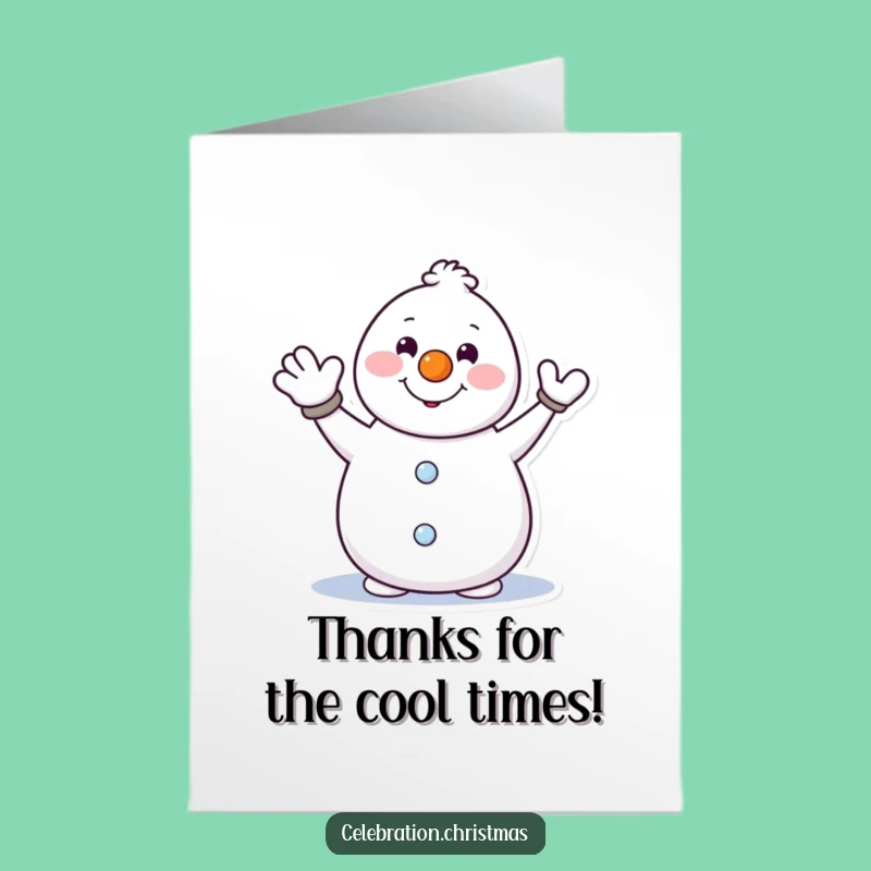 Free Printable Thank You Card: Waving Snowman DLX Gratitude, A Sweet Downloadable Gift