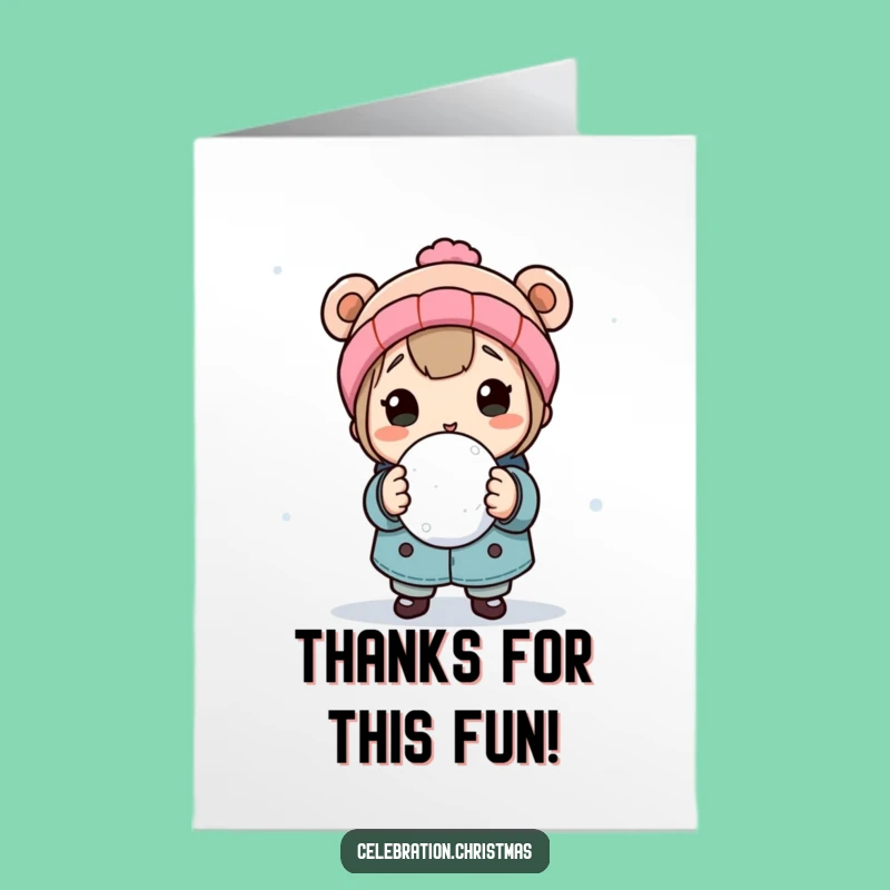 Snowball Thank You Card: Free Printable for a Playful Gratitude Throw