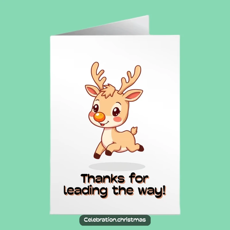 Grateful Free Printable Thank You Card: Prancing Reindeer DLX, A Heartfelt Downloadable Gift