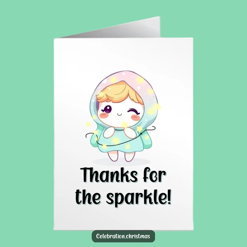 Free Printable Thank You Card: Bewitching Kawaii Lights, Express Thanks Brightly
