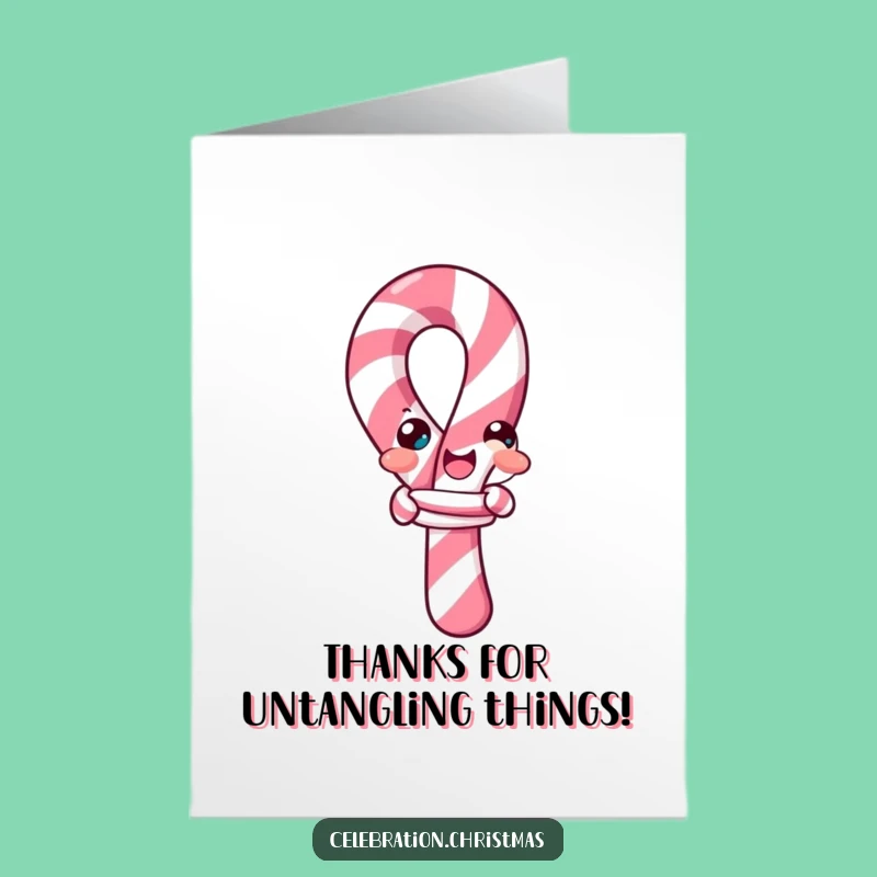 Free Printable Candy Cane Thank You Card - Witty Downloadable Gratitude