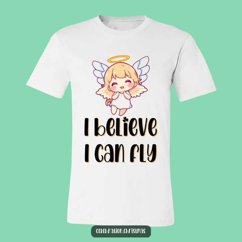 Funny Angel Joyful Wings Flapping T-Shirt - Comedic Heavenly Fashion Gift