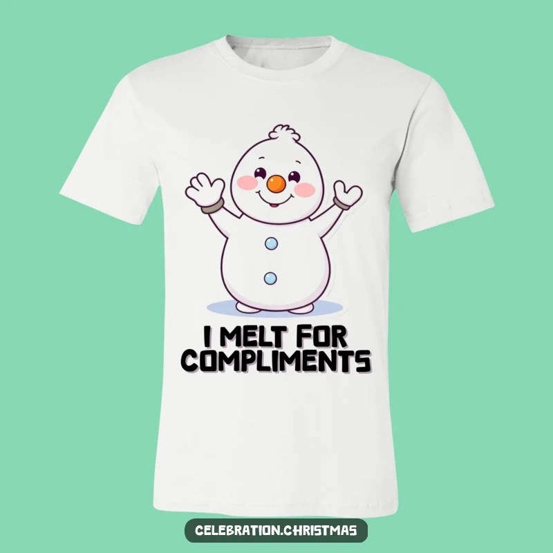 Funny Snowman Enthusiastic Wave T-Shirt - Great Winter Holiday Gift Idea