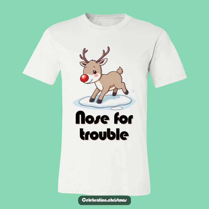 Funny Reindeer Slip T-Shirt: Wear Your Holiday Clumsiness with Pride!