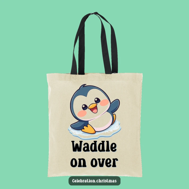 Funny Kawaii Penguin Slipping Tote Bag - Carry Your Fun